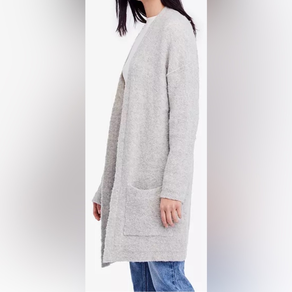 Free People Phantom Long Open-Front Cardigan, Gray - Picture 2 of 14